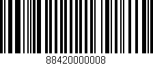 Código de barras (EAN, GTIN, SKU, ISBN): '88420000008'