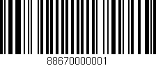 Código de barras (EAN, GTIN, SKU, ISBN): '88670000001'