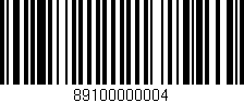 Código de barras (EAN, GTIN, SKU, ISBN): '89100000004'