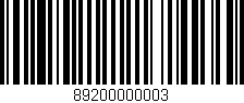 Código de barras (EAN, GTIN, SKU, ISBN): '89200000003'