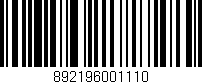 Código de barras (EAN, GTIN, SKU, ISBN): '892196001110'