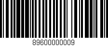 Código de barras (EAN, GTIN, SKU, ISBN): '89600000009'