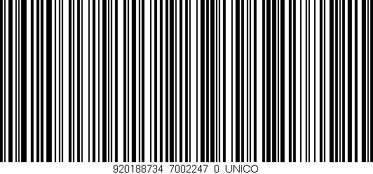 Código de barras (EAN, GTIN, SKU, ISBN): '920188734_7002247_0_UNICO'