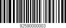 Código de barras (EAN, GTIN, SKU, ISBN): '92590000003'