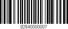 Código de barras (EAN, GTIN, SKU, ISBN): '92640000007'