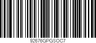 Código de barras (EAN, GTIN, SKU, ISBN): '92676GPGSOC7'