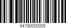 Código de barras (EAN, GTIN, SKU, ISBN): '94790000005'