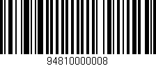Código de barras (EAN, GTIN, SKU, ISBN): '94810000008'