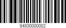 Código de barras (EAN, GTIN, SKU, ISBN): '94830000002'