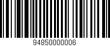 Código de barras (EAN, GTIN, SKU, ISBN): '94850000006'