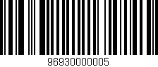 Código de barras (EAN, GTIN, SKU, ISBN): '96930000005'