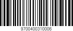 Código de barras (EAN, GTIN, SKU, ISBN): '9700400310006'