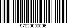 Código de barras (EAN, GTIN, SKU, ISBN): '97820000006'