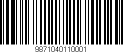 Código de barras (EAN, GTIN, SKU, ISBN): '9871040110001'