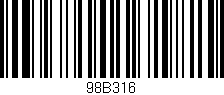 Código de barras (EAN, GTIN, SKU, ISBN): '98B316'