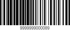 Código de barras (EAN, GTIN, SKU, ISBN): '9999999000089'