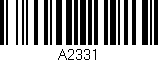 Código de barras (EAN, GTIN, SKU, ISBN): 'A2331'