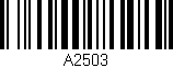 Código de barras (EAN, GTIN, SKU, ISBN): 'A2503'