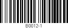 Código de barras (EAN, GTIN, SKU, ISBN): 'B0012-1'