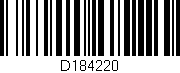 Código de barras (EAN, GTIN, SKU, ISBN): 'D184220'