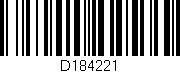 Código de barras (EAN, GTIN, SKU, ISBN): 'D184221'