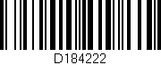 Código de barras (EAN, GTIN, SKU, ISBN): 'D184222'