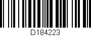 Código de barras (EAN, GTIN, SKU, ISBN): 'D184223'