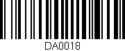 Código de barras (EAN, GTIN, SKU, ISBN): 'DA0018'