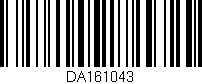 Código de barras (EAN, GTIN, SKU, ISBN): 'DA161043'