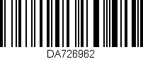 Código de barras (EAN, GTIN, SKU, ISBN): 'DA726962'