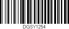 Código de barras (EAN, GTIN, SKU, ISBN): 'DGSY1254'