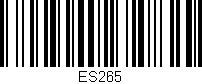 Código de barras (EAN, GTIN, SKU, ISBN): 'ES265'