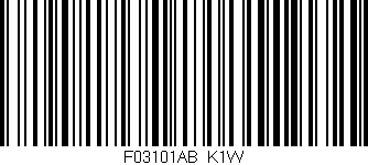 Código de barras (EAN, GTIN, SKU, ISBN): 'F03101AB/K1W'