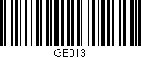 Código de barras (EAN, GTIN, SKU, ISBN): 'GE013'