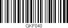Código de barras (EAN, GTIN, SKU, ISBN): 'GKF040'