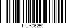 Código de barras (EAN, GTIN, SKU, ISBN): 'HUAS6259'
