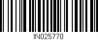 Código de barras (EAN, GTIN, SKU, ISBN): 'IN025770'