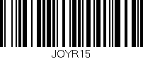 Código de barras (EAN, GTIN, SKU, ISBN): 'JOYR15'