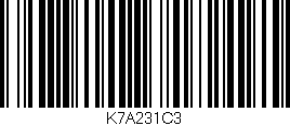 Código de barras (EAN, GTIN, SKU, ISBN): 'K7A231C3'