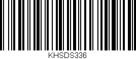 Código de barras (EAN, GTIN, SKU, ISBN): 'KHSDS336'
