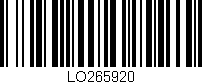 Código de barras (EAN, GTIN, SKU, ISBN): 'LO265920'