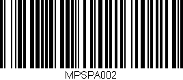 Código de barras (EAN, GTIN, SKU, ISBN): 'MPSPA002'