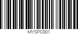 Código de barras (EAN, GTIN, SKU, ISBN): 'MYSPC001'