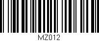 Código de barras (EAN, GTIN, SKU, ISBN): 'MZ012'