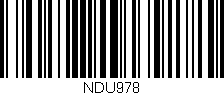 Código de barras (EAN, GTIN, SKU, ISBN): 'NDU978'