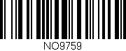 Código de barras (EAN, GTIN, SKU, ISBN): 'NO9759'