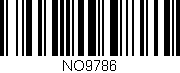 Código de barras (EAN, GTIN, SKU, ISBN): 'NO9786'
