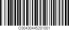 Código de barras (EAN, GTIN, SKU, ISBN): 'O30430445201001'