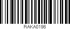 Código de barras (EAN, GTIN, SKU, ISBN): 'RAKA0196'