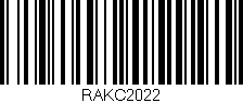 Código de barras (EAN, GTIN, SKU, ISBN): 'RAKC2022'